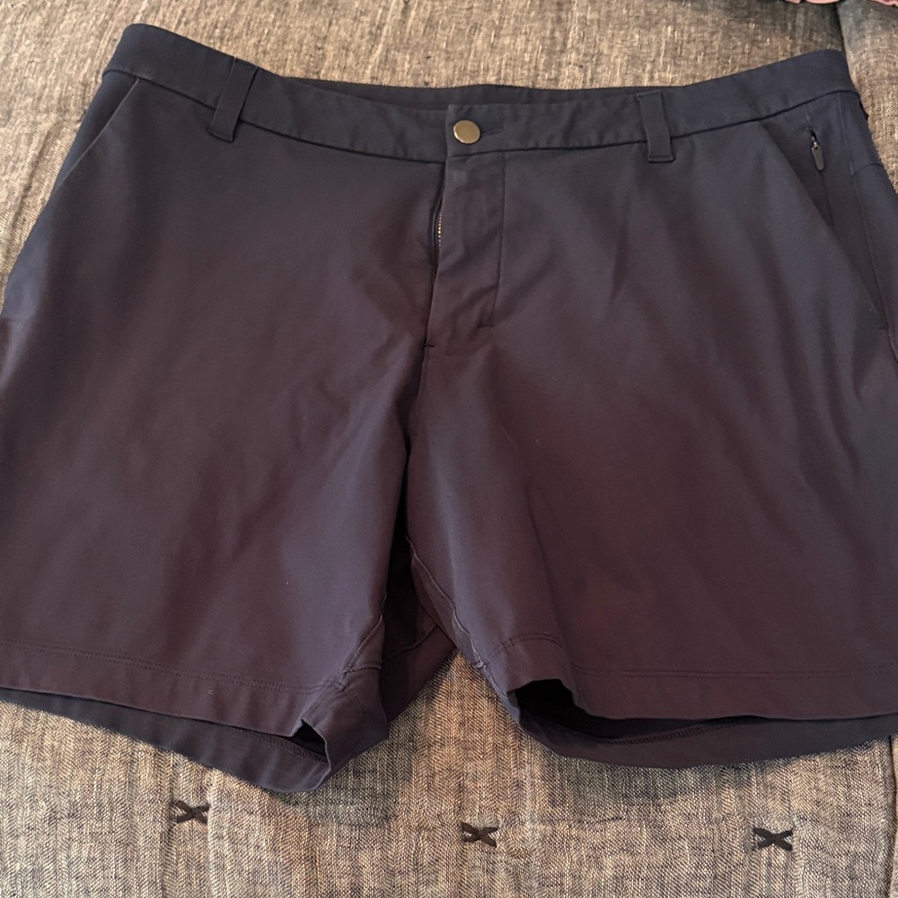 Lululemon Athletica Men's Dark Blue Flat Front Shorts